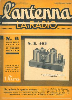 Rivista L'antenna - La radio